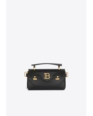 Balmain B-Buzz 19 Leather Top Handle Bag - Black
