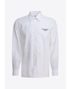 Givenchy Logo Stamp Button-Up Shirt - White