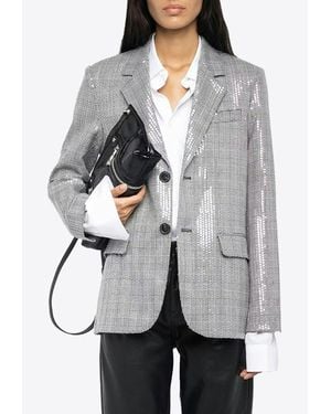Zadig & Voltaire Vanille Prince Of Wales Sequined Blazer - Gray