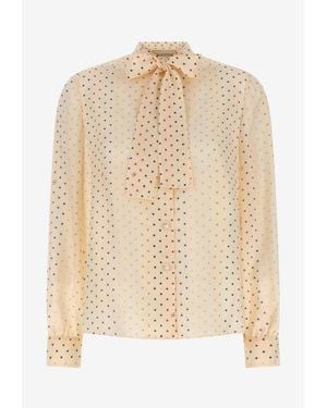 Valentino Starry Long-Sleeved Blouse - Natural