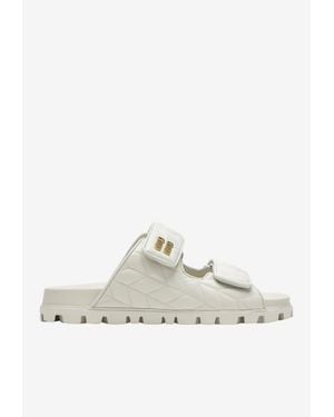 Miu Miu Matelassé Nappa Sandals - White