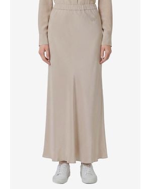 Max Mara Sospiro Long Silk Skirt - Brown