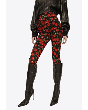 Dolce & Gabbana Cherry-Print Technical Jersey Leggings - Red