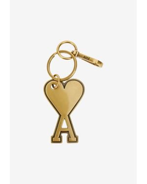 Ami Paris Ami De Coeur Keychain - White
