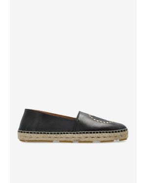 Versace Medusa Studded Leather Espadrilles - White