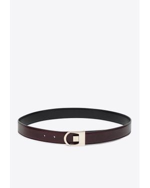 Saint Laurent Reversible Calf Leather Belt - White