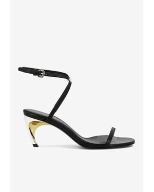 McQueen Armadillo 65 Metal Bar Sandals - Black