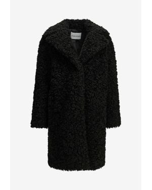 Stand Studio Curly Faux-Shearling Cocoon Coat - Black