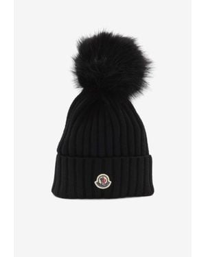 Moncler Wool Knit Beanie - Black