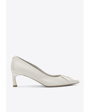 Halmanera 45 Pleated Leather Pumps - White