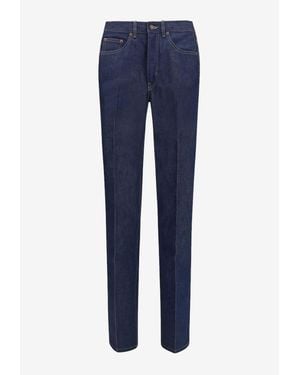 Chloé Logo Patch Slim Jeans - Blue
