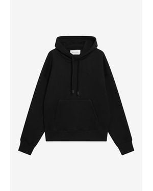 Ami Paris Ami De Coeur Embroidered Hoodie - Black
