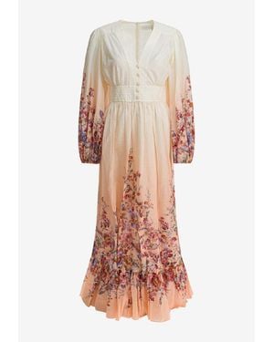 Zimmermann Awaken Floral Midi Dress - Multicolour