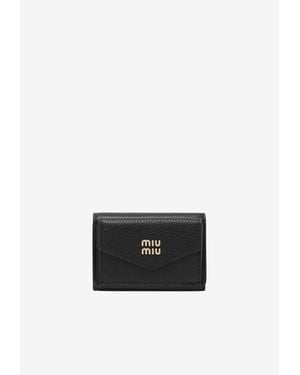 Miu Miu Small Logo Lettering Wallet - White