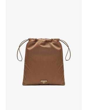 Prada Drawstring Pouch Bag - Brown