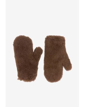 Max Mara Ombrat Teddy Mittens - Brown