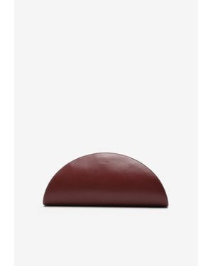 Mlouye Arc Calf Leather Clutch - Brown