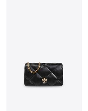 Tory Burch Kira Diamond Quilt Clutch Bag - Black
