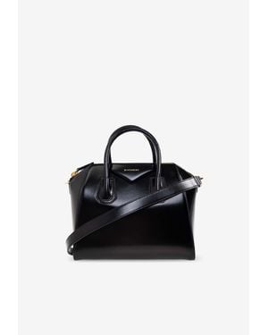 Givenchy Small Antigona Box Leather Top Handle Bag - Black