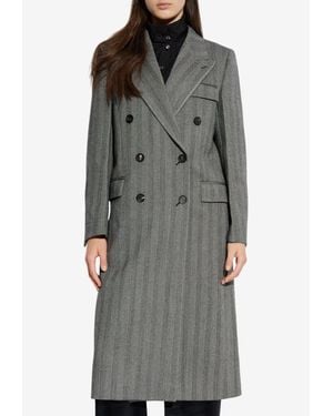 Ferragamo Herringbone Pattern Coat - Grey