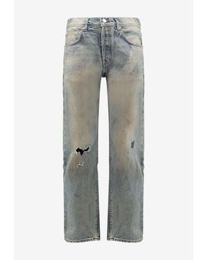 Enfants Riches Deprimes Distressed Straight-Leg Jeans - Grey
