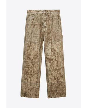 1989 STUDIO Camo Flock Carpenter Denim Pants - Natural