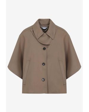 Max Mara Paggio Short Cape Coat - Brown