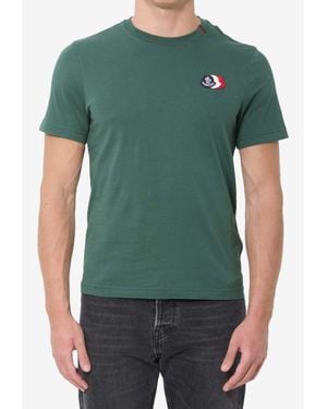 Moncler Tricolour Logo Crewneck T-Shirt - Green