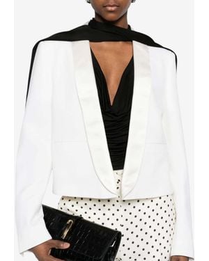Tom Ford Single-Breasted Cropped Blazer - White