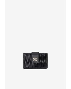 Miu Miu Logo-Plaque Leather Cardholder - White