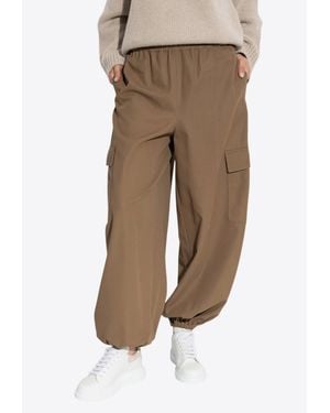 Max Mara Glauco Wide-Leg Cargo Pants - Natural