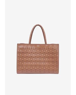 Serapian 1928 Mosaico Leather Tote Bag - Brown