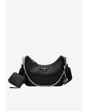 Prada Re-Edition 2005 Leather Shoulder Bag - Black