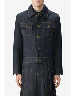Thom Browne Selvedge Denim Backstrap Utility Jacket - Blue