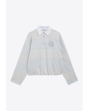 Acne Studios Striped Fleece Sweatshirt - White