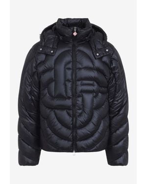 CASABLANCA Monogram Quilted Puffer Jacket - Black