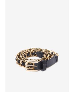 Ba&sh Brooke Braided Chained Belt - White