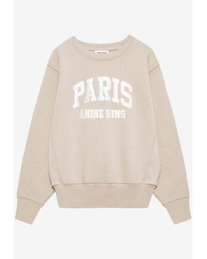 Anine Bing Harry Shrunken Paris Sweatshirt - White