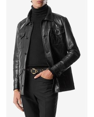 Tom Ford Leather Safari Jacket - Black
