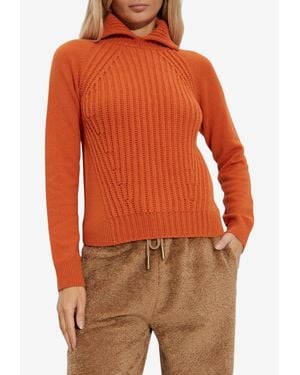 Moncler Collared Knit Sweater - Orange
