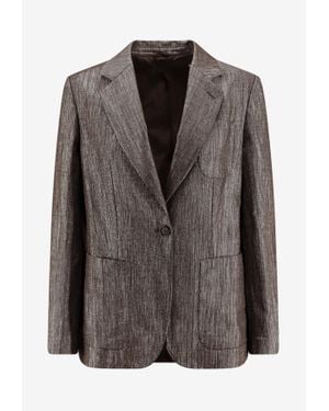 Brunello Cucinelli Essential Single-Breasted Blazer - Brown