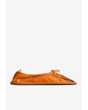 Hereu Puntera Nappa Leather Flats - Orange