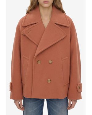 Chloé Oversized Double-Breasted Wool Coat - Orange