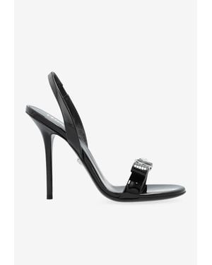 Versace 105 Gianni Ribbon Slingback Leather Sandals - White