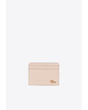 Chloé Iconic Logo Shiny Leather Cardholder - White