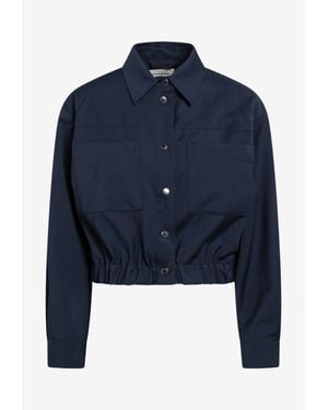 Weekend by Maxmara Decano Boxy Cropped Jacket - Blue
