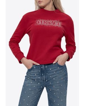 Versace Cielo Stellato Logo Sweatshirt - Red