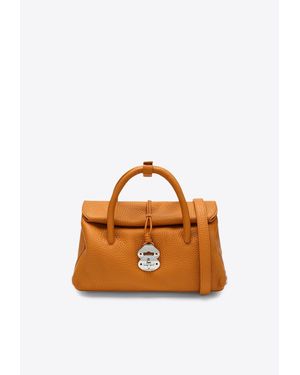 Zanellato Small Dotta Leather Top Handle Bag - Orange