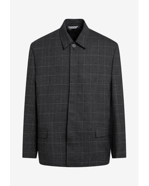 Balenciaga Check Wool Jacket - Black