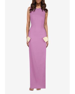 ATOIR Jana Bow Embellished Maxi Dress - Purple